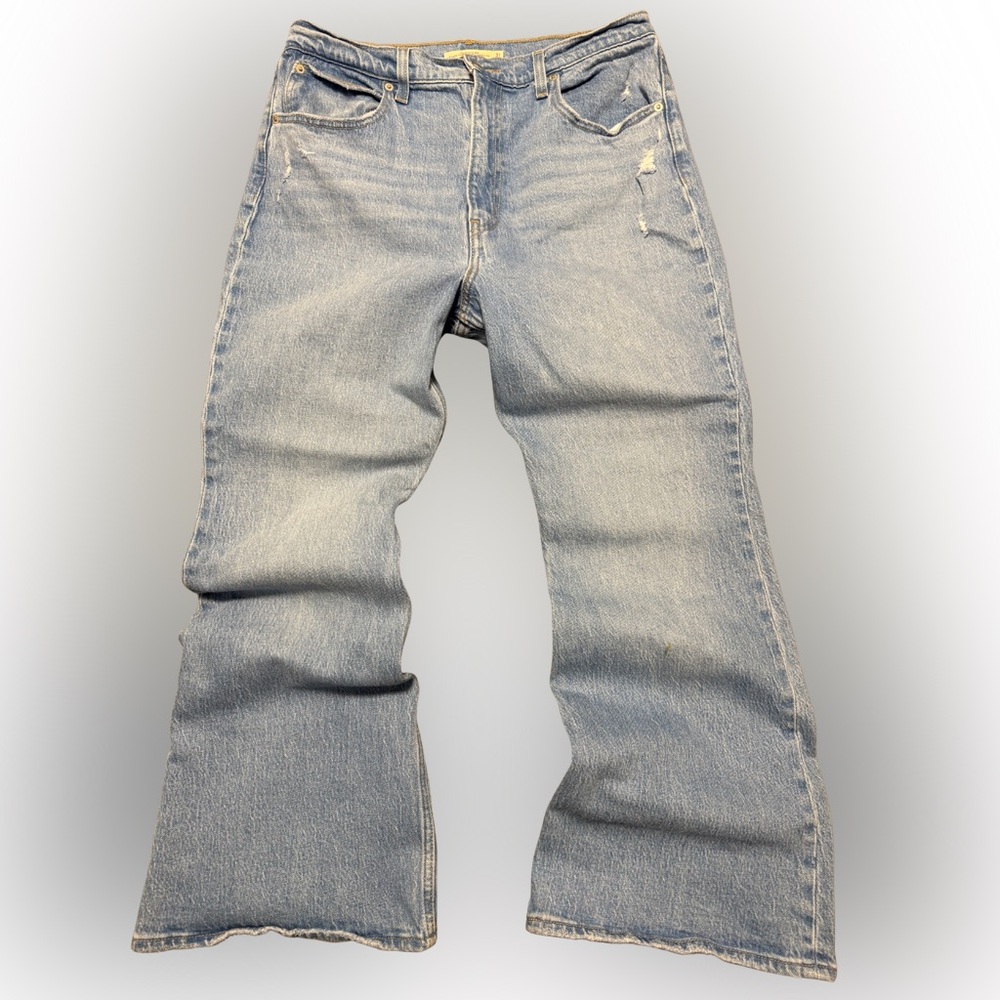 Levi's Light Blue Flare Jeans ‘Vintage’ Distressed 70s W30 Boho Hippy Skater